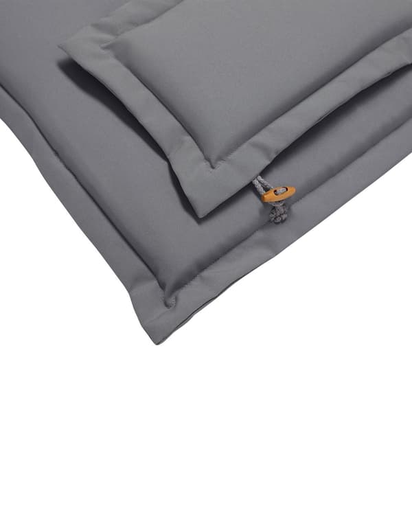 Set med 2 Trädgårdsstolar med Gråa Dynor Mörkt Akaciaträ Justerbar Hopfällbar Modern Design Utomhus Trädgård