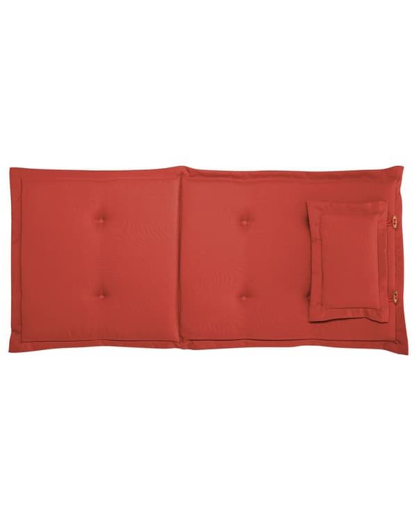 Set med 6 Trädgårdsstolar med Röda Dynor Mörkt Akaciaträ Justerbar Hopfällbar Modern Design Utomhus Trädgård