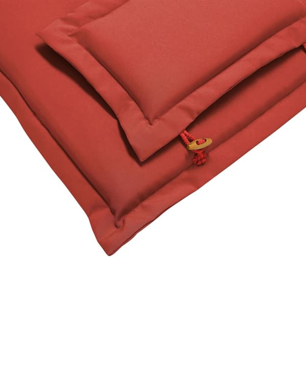 Set med 6 Trädgårdsstolar med Röda Dynor Mörkt Akaciaträ Justerbar Hopfällbar Modern Design Utomhus Trädgård