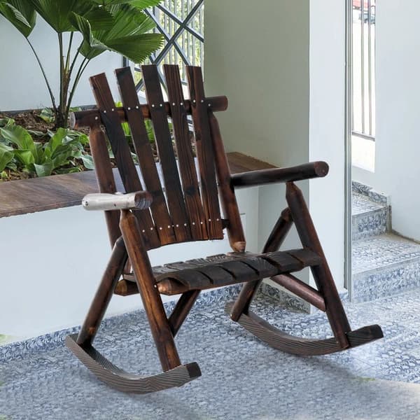 Rootz Rocking Chair - Antique Rocking Chair - Relaxing Chair - Chair With Armrest - Outdoor Rocking Chair - Waterproof Paint - Stylish Antique Design