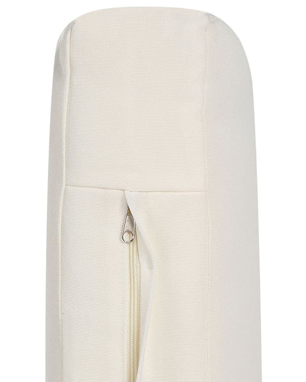 Uppsättning med 2 stolar Ljust Bambuträ Off-white Ryggstöd Sittdynor Inomhus och Utomhus Modern Rustik Design