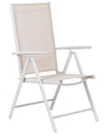 Pikkukuva 4 / 11: Puutarhatuoli beige alumiini polyesteri 6 kpl setti kokoontaitettava säädettävä moderni