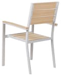 Miniatyrbillede 6 af 10: Havestole Lysebrun Plast Hvid Aluminium Sæt af 4 Udendørs Stabelbare Stole Noonwood Vedligeholdelsesfri til Terrasse Have