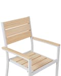 Miniatyrbillede 8 af 10: Havestole Lysebrun Plast Hvid Aluminium Sæt af 4 Udendørs Stabelbare Stole Noonwood Vedligeholdelsesfri til Terrasse Have