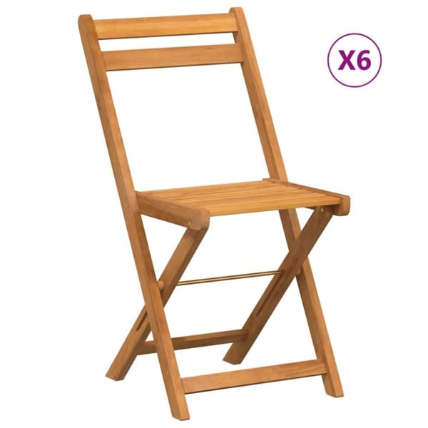 vidaXL foldbare bistrostole 6 stk. massivt akacietræ