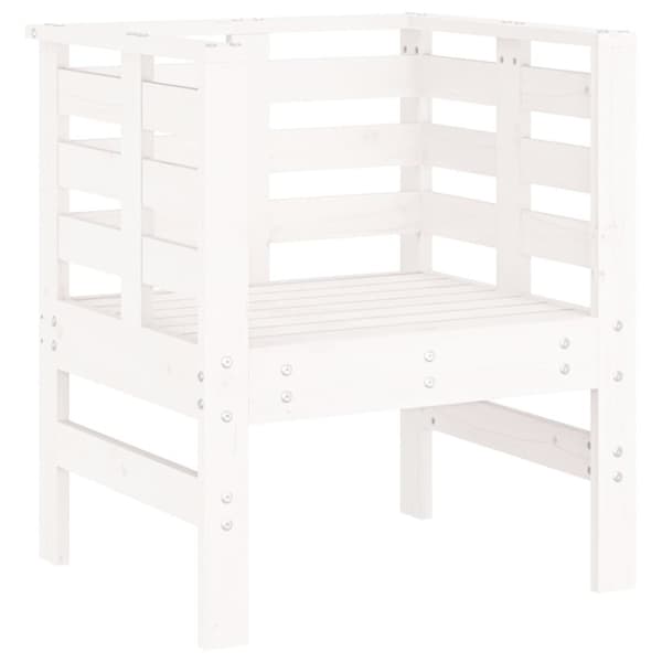 vidaXL Hagestoler 2 stk hvit 61,5x53x71 cm heltre furu