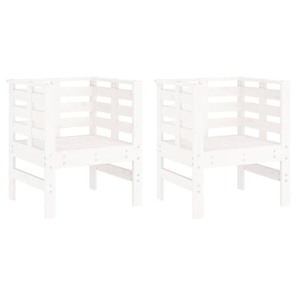 vidaXL havestole 2 stk. 61,5x53x71 cm massivt fyrretræ hvid