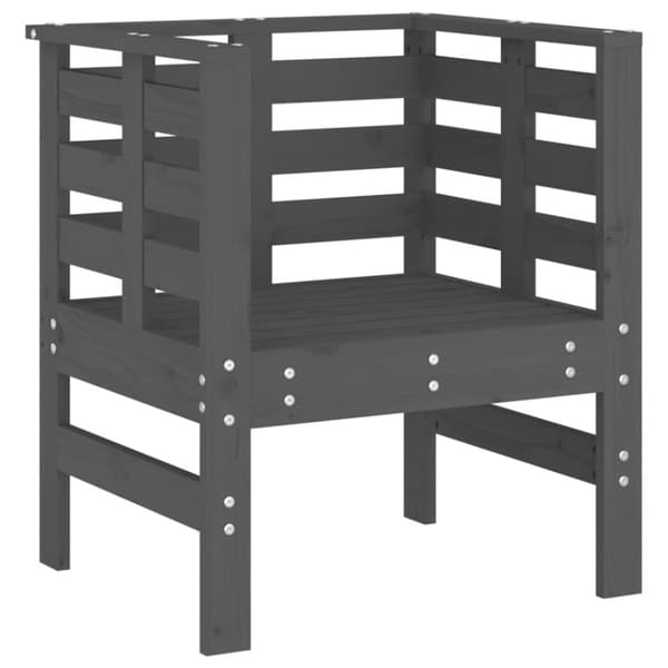 vidaXL Hagestoler 2 stk grå 61,5x53x71 cm heltre furu