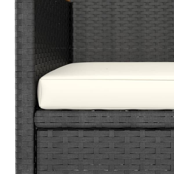 vidaXL havestole med skamler 4 dele polyrattan sort