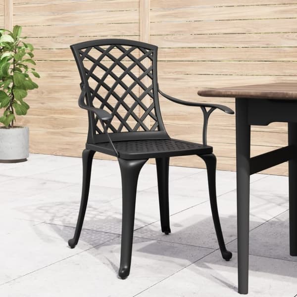 vidaXL Hagestoler 6 stk støpt aluminium svart