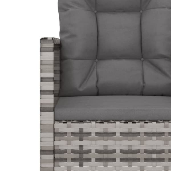 havestol med hynder polyrattan grå