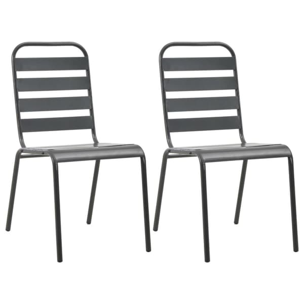 stabelbare havestole 2 stk. stål grå