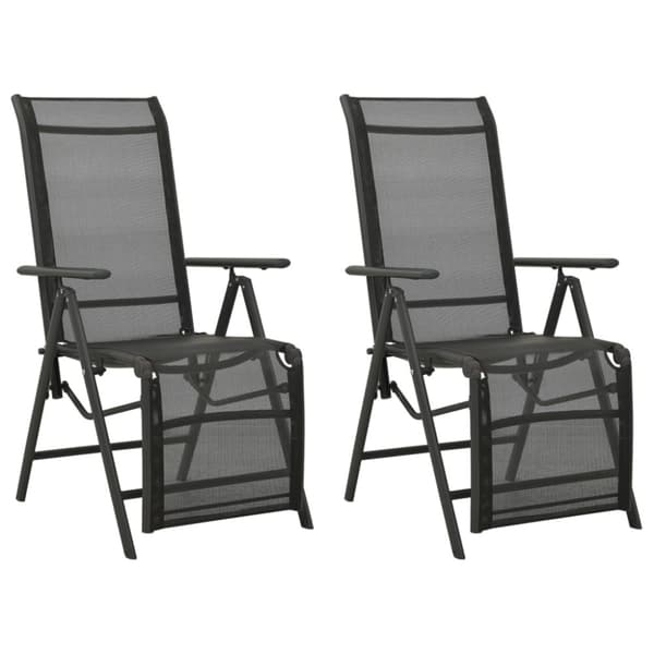 positionsstole 2 stk. textilene og aluminium sort