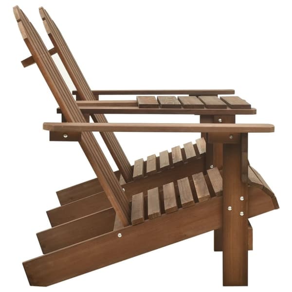 Adirondack-havestole med bord massivt grantræ brun