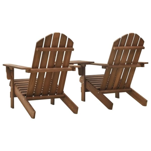 Adirondack-havestole med bord massivt grantræ brun