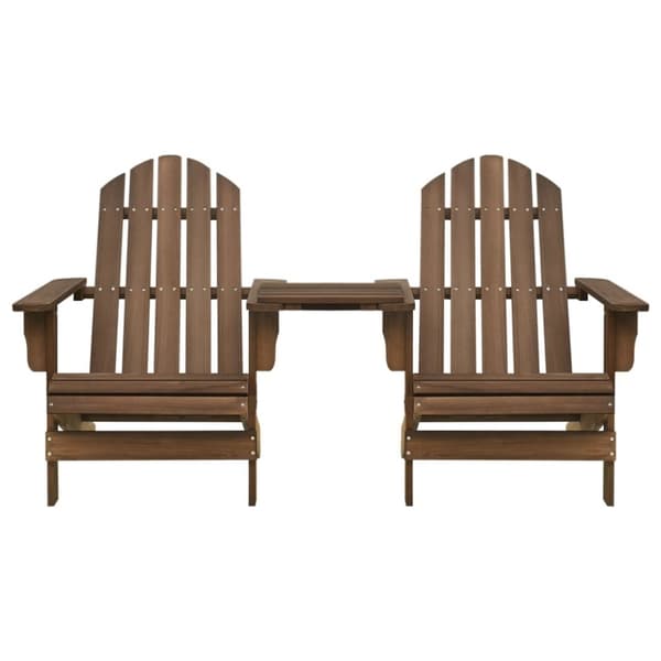 Adirondack-havestole med bord massivt grantræ brun