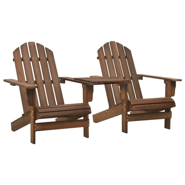 Adirondack-havestole med bord massivt grantræ brun