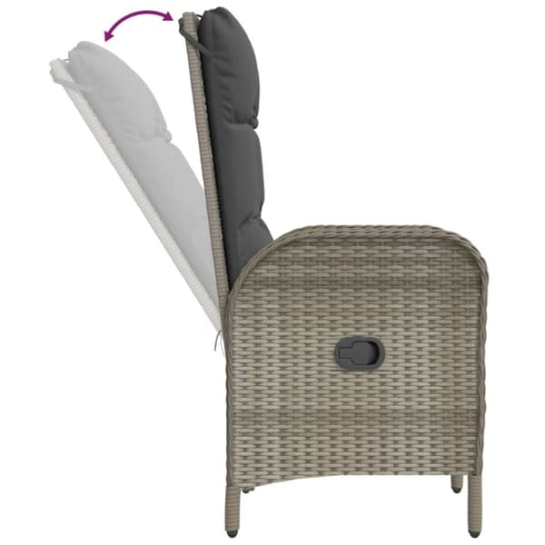 udendørs stole 2 stk. polyrattan grå
