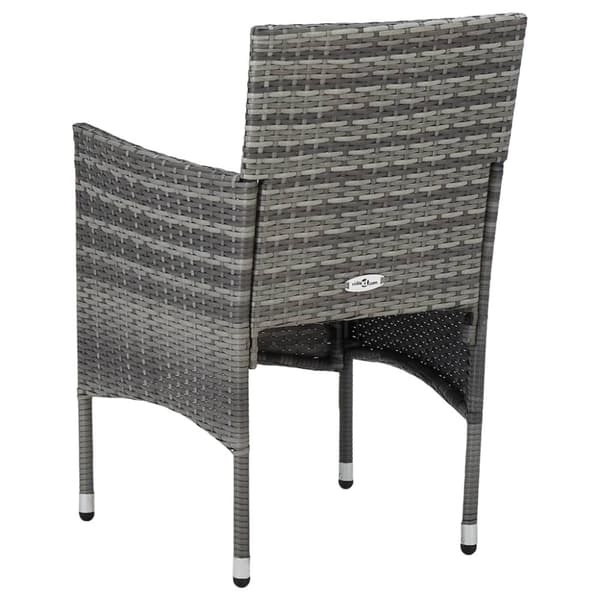 spisebordsstole til haven 2 stk. polyrattan grå