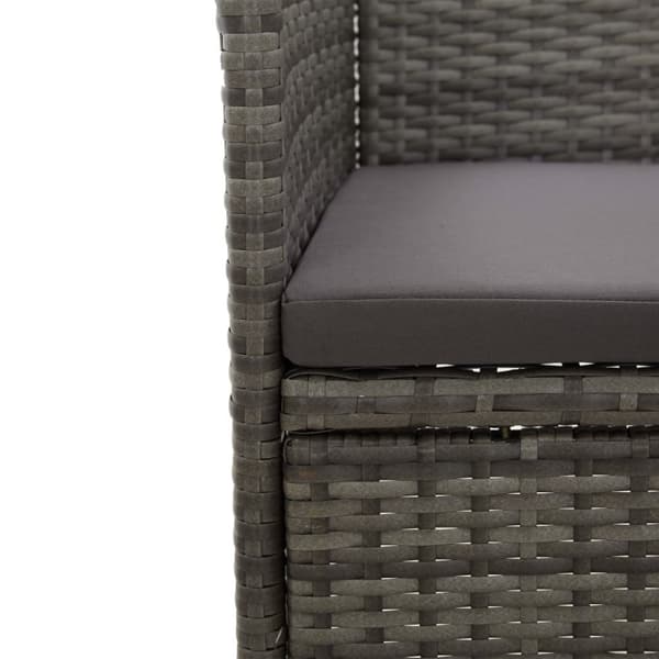 spisebordsstole til haven 2 stk. polyrattan grå