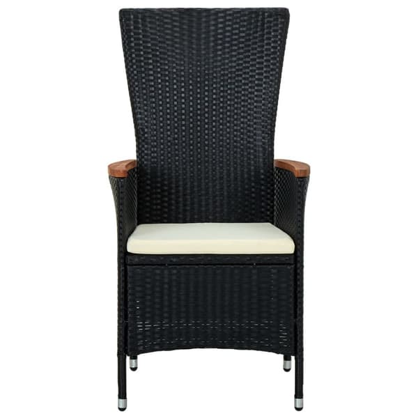 havestole 2 stk. med hynder polyrattan sort