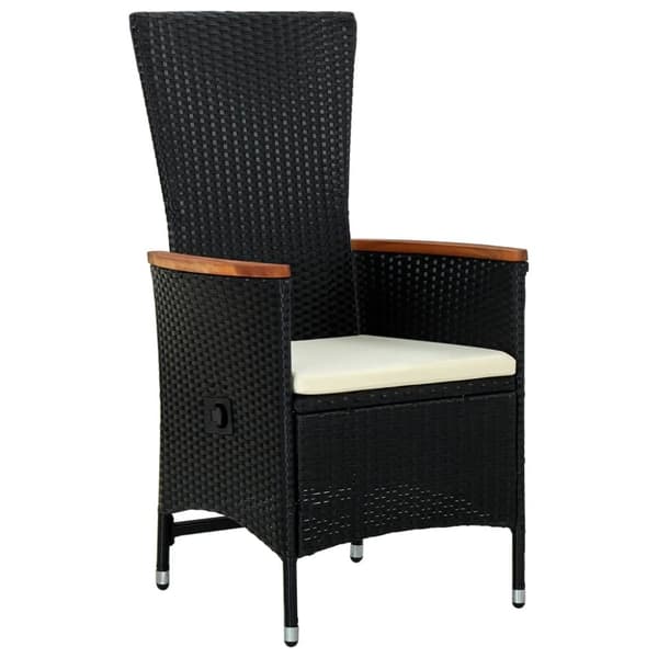 havestole 2 stk. med hynder polyrattan sort