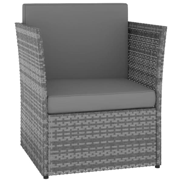havestol med fodskammel polyrattan antracitgrå