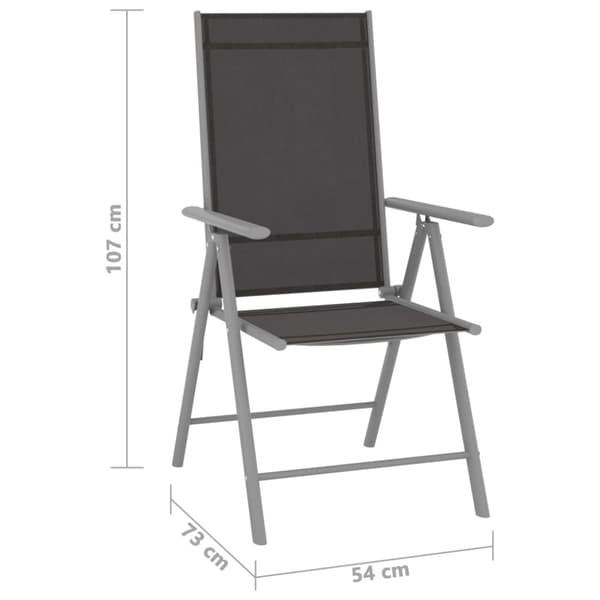 foldbare havestole 2 stk. textilene sort