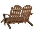 Miniatyrbild 4 av 8: Adirondackstol med fotpall 2-sits brun granträ