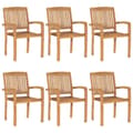Miniatyrbild 1 av 5: Stapelbara trädgårdsstolar 6 st massiv teak