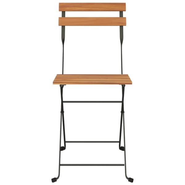 foldbare bistrostole 8 stk. massivt teaktræ og stål