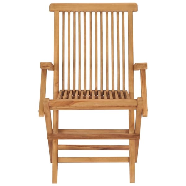havestole med cremefarvede hynder 4 stk. massivt teaktræ