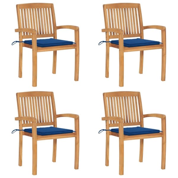 Pinottavat puutarhatuolit tyynyillä, 4 kpl, tiikki