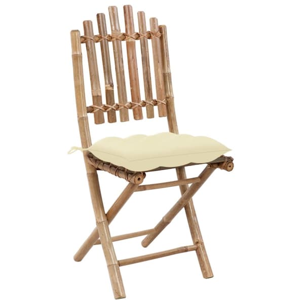 foldbare havestole 2 stk. med hynder bambus
