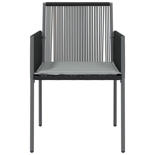 havestole med hynder 4 stk. 54x60,5x83,5 cm polyrattan sort