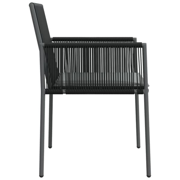 havestole med hynder 4 stk. 54x60,5x83,5 cm polyrattan sort
