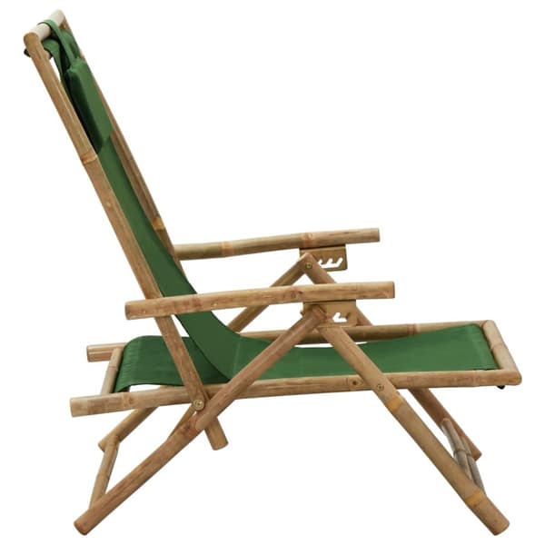 Reclinerstol grön bambu och tyg