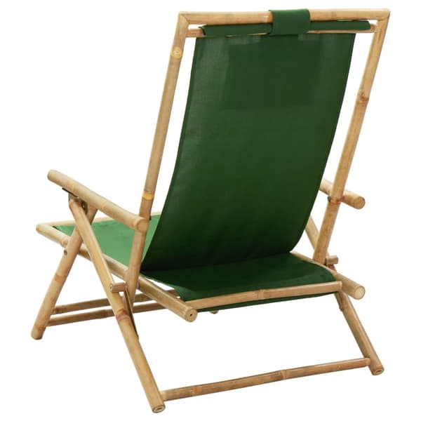 Reclinerstol grön bambu och tyg
