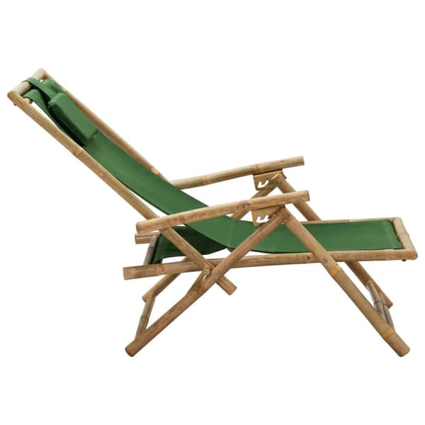 Reclinerstol grön bambu och tyg