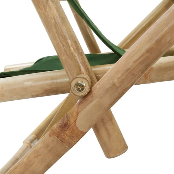Reclinerstol grön bambu och tyg