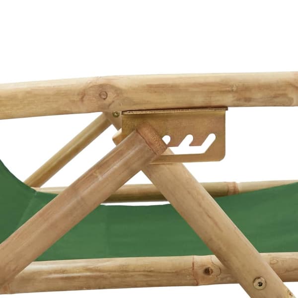 Reclinerstol grön bambu och tyg