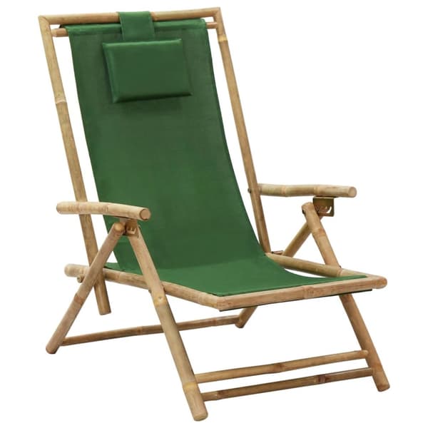 Reclinerstol grön bambu och tyg