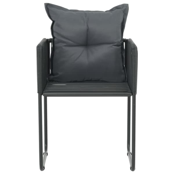 havestole 2 stk. med puder polyrattan sort