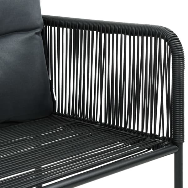 havestole 2 stk. med puder polyrattan sort
