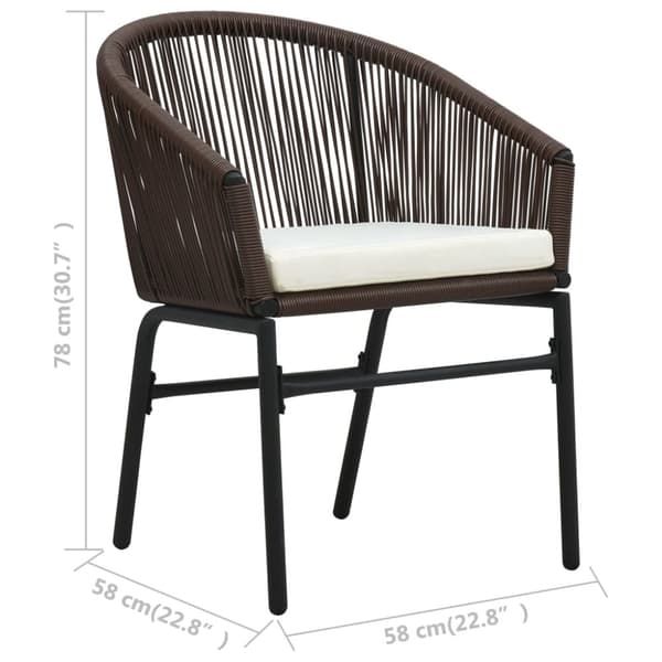 havestole 2 stk. PVC rattan brun