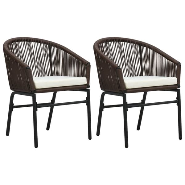 havestole 2 stk. PVC rattan brun