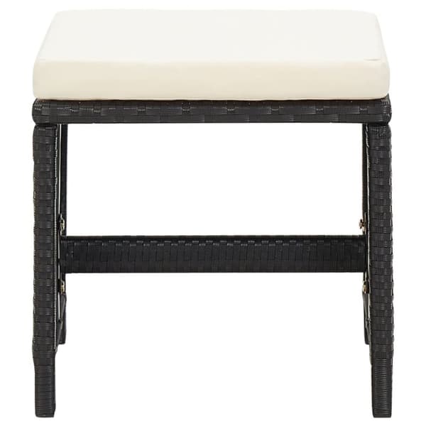 haveskamler 4 stk. med hynder polyrattan sort