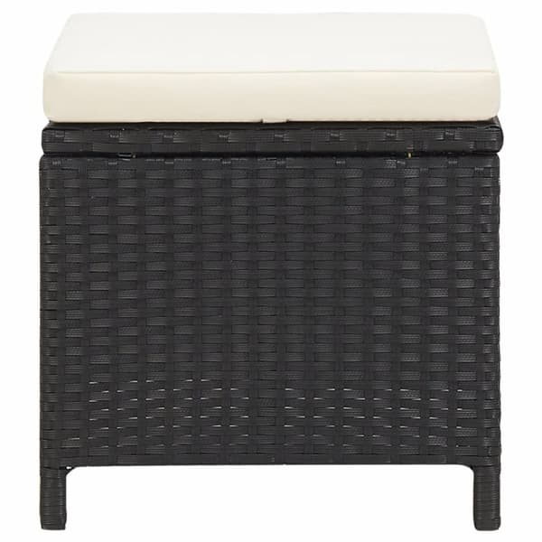 haveskamler 4 stk. med hynder polyrattan sort