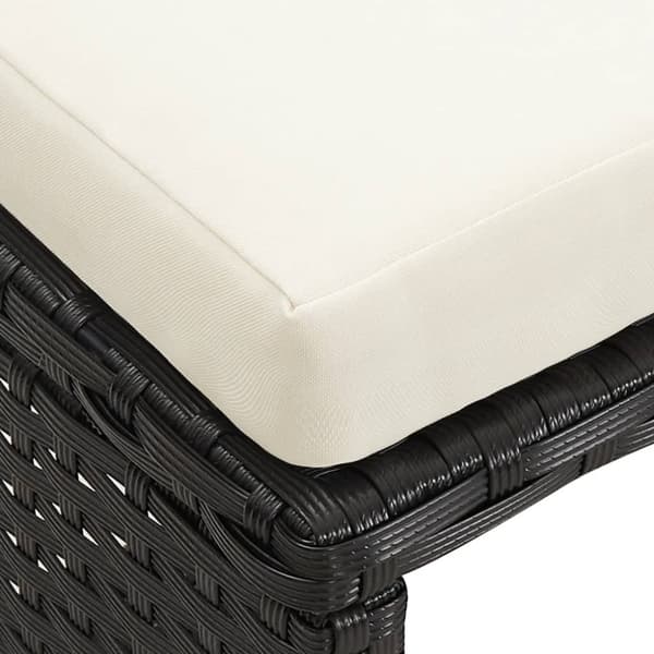 haveskamler 4 stk. med hynder polyrattan sort