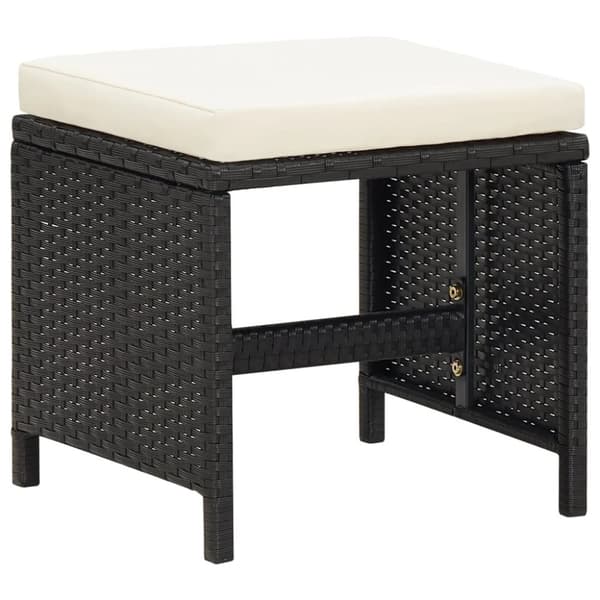 haveskamler 4 stk. med hynder polyrattan sort